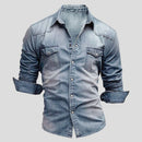 Camisa de hombre de estilo vaquero con bolsillos
