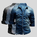 Camisa de hombre de estilo vaquero con bolsillos