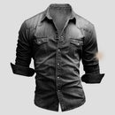 Camisa de hombre de estilo vaquero con bolsillos