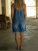 Mono corto de mujer con tirantes ajustables y bolsillos