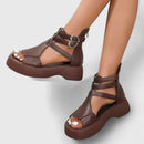 Sandalias de plataforma para mujer con varias tiras