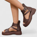 Sandalias de plataforma para mujer con varias tiras