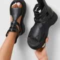 Sandalias de plataforma para mujer con varias tiras