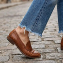 Jeans rectos cortos de mujer
