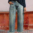 Jeans rectos cortos de mujer